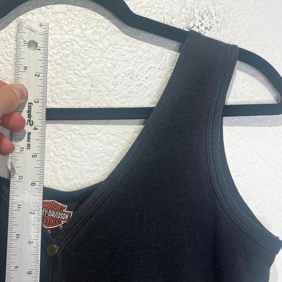 Vintage 1992 Harley Davidson Womens Tank Top Large Button Front Stratman Sturgis - Picture 10 of 13